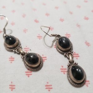 Obsidian Silver Earrings